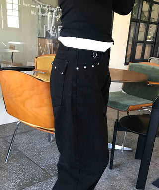 Modern Semi-Bootcut Oversized Cotton Pants