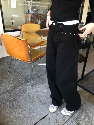 Modern Semi-Bootcut Oversized Cotton Pants