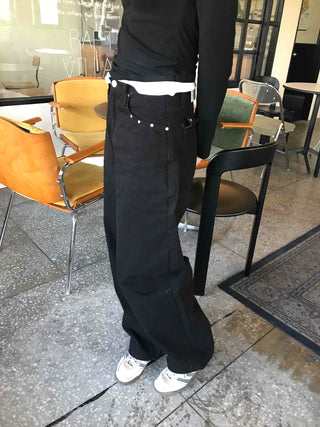 Modern Semi-Bootcut Oversized Cotton Pants