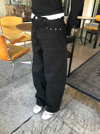 Modern Semi-Bootcut Oversized Cotton Pants