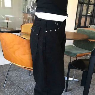 Modern Semi-Bootcut Oversized Cotton Pants