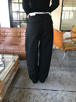 Modern Semi-Bootcut Oversized Cotton Pants