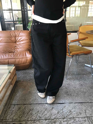 Modern Semi-Bootcut Oversized Cotton Pants