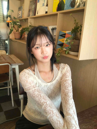 Romantic Flower U-Neck Slim Fit T-Shirt