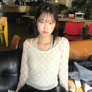 Romantic Flower U-Neck Slim Fit T-Shirt