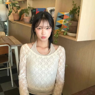 Romantic Flower U-Neck Slim Fit T-Shirt