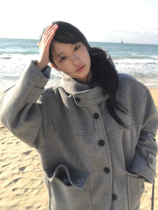 Soft Oversized Hooded Balloon Coat