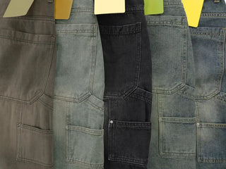 Pony Side Strap Pocket Vintage Washed Denim Bermuda Pants