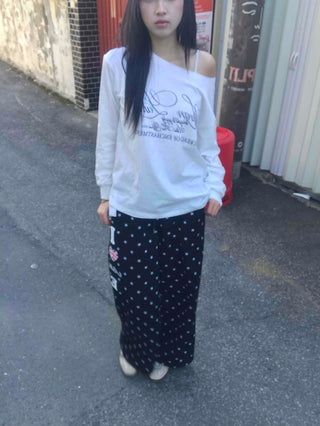 Star Pattern Elastic Waist Flare Jogger Training Pants