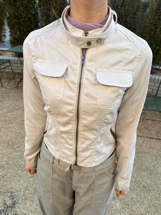 Slim Fit Pocket Short Biker Jacket