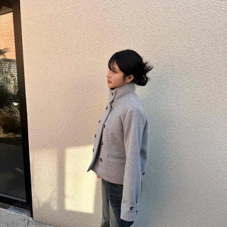 Collared Double-Button Short Coat