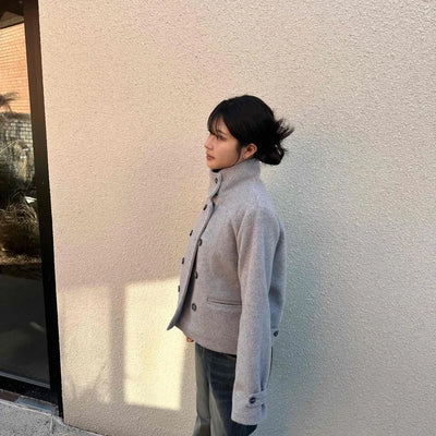 Collared Double-Button Short Coat