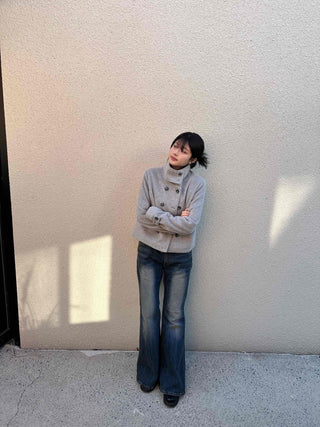 Collared Double-Button Short Coat