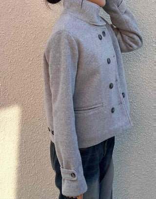 Collared Double-Button Short Coat