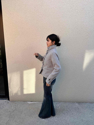Collared Double-Button Short Coat