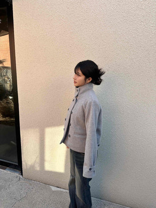 Collared Double-Button Short Coat