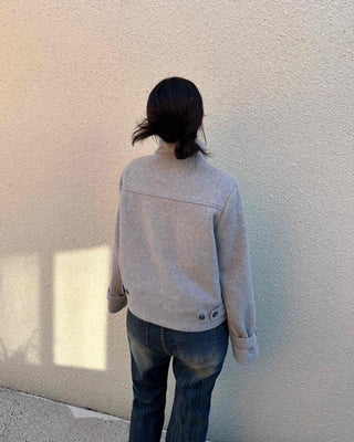 Collared Double-Button Short Coat