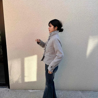 Collared Double-Button Short Coat