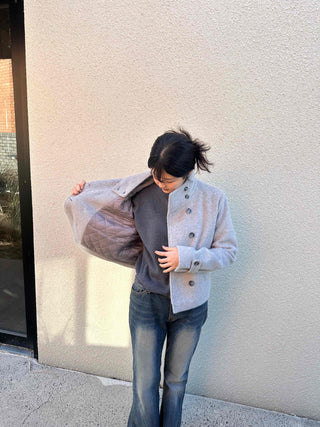 Collared Double-Button Short Coat