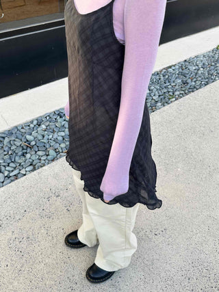 Soft See-through Half-Neck Slim Layered Long Sleeve Tee