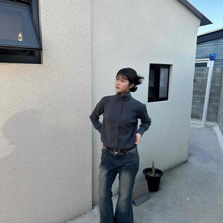 Soft Turtleneck Slim Fit Knit Cardigan