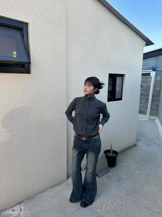 Soft Turtleneck Slim Fit Knit Cardigan