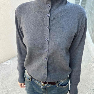 Soft Turtleneck Slim Fit Knit Cardigan