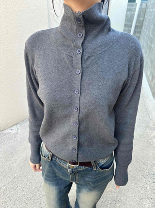 Soft Turtleneck Slim Fit Knit Cardigan