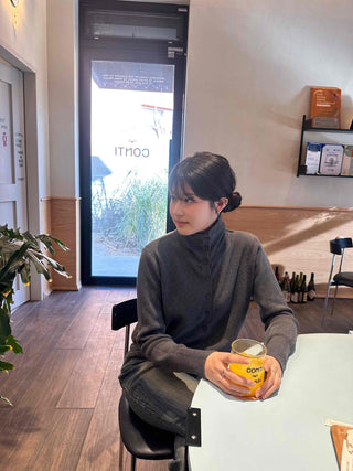 Soft Turtleneck Slim Fit Knit Cardigan