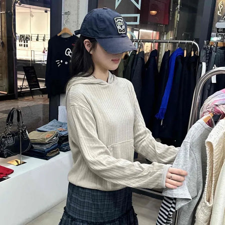 Basic Point Knit Hoodie