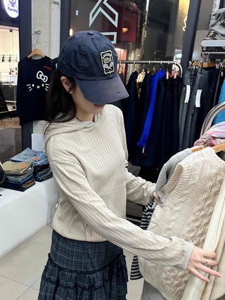 Basic Point Knit Hoodie
