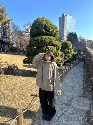 Loose-fit Windbreaker Short Field Jacket
