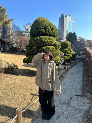 Loose-fit Windbreaker Short Field Jacket