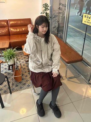 Hooded Cargo Pocket Short Washed Field Jacket