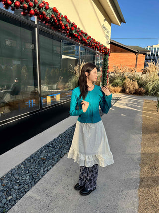 Cotton Soft Elastic A-Line Midi Skirt