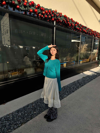 Cotton Soft Elastic A-Line Midi Skirt