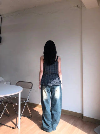 Mure ✱y2k✱ Hip Mood Distressed Damaged Washed Denim Pants