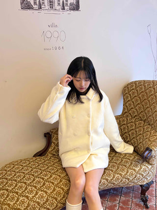 Collared double-button midi coat