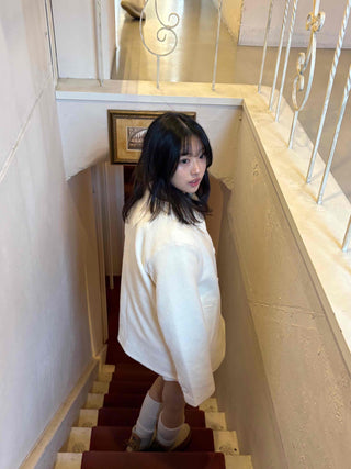Collared double-button midi coat