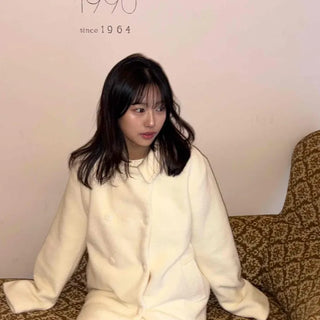 Collared double-button midi coat