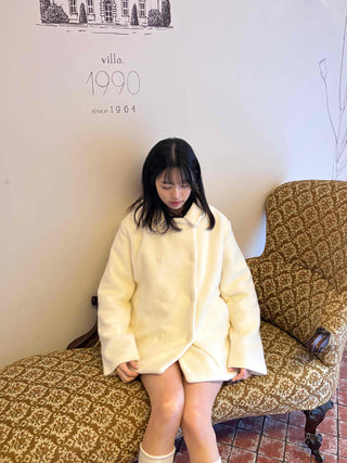 Collared double-button midi coat