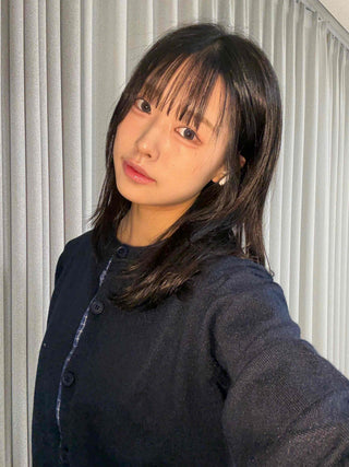 Basic Round Neck Check Contrast Crop Short Cardigan