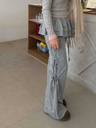 Frill Layered Wide Training Pants