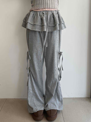 Frill Layered Wide Training Pants