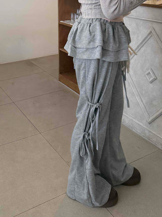 Frill Layered Wide Training Pants