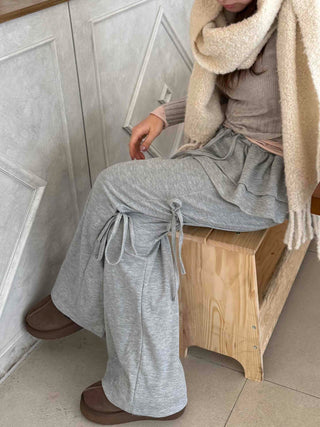 Frill Layered Wide Training Pants