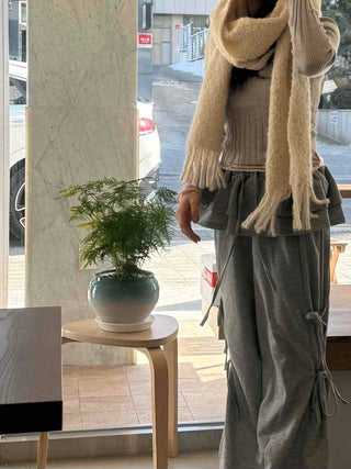 Frill Layered Wide Training Pants