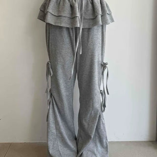 Frill Layered Wide Training Pants