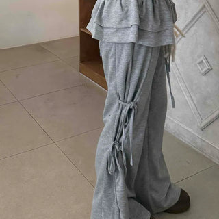 Frill Layered Wide Training Pants