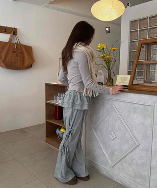Frill Layered Wide Training Pants